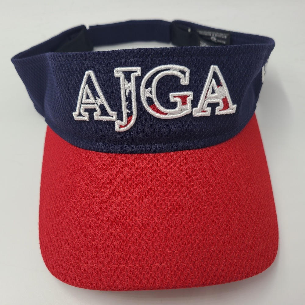 AJGA Visor Hat Adjustable New Era Blue Red Golf American Flag USA Logo Men